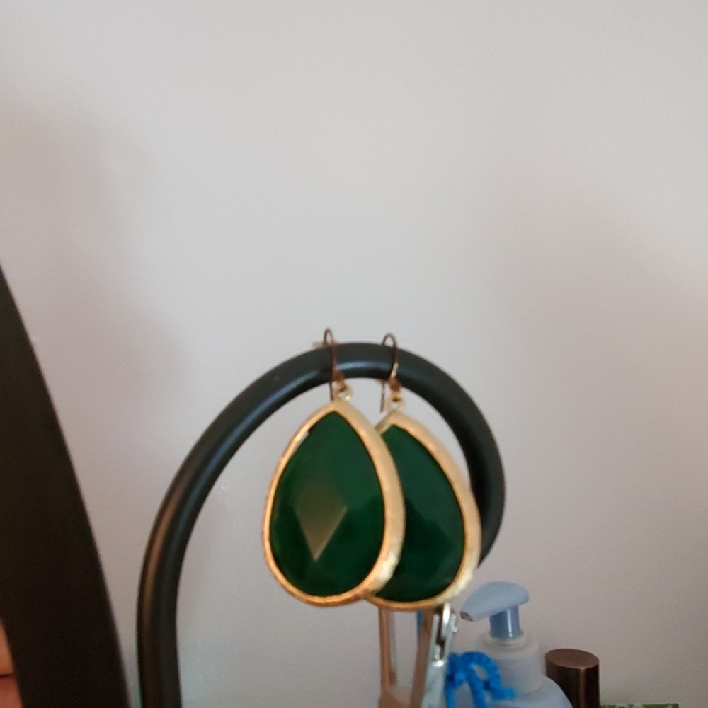 green quartz earrings